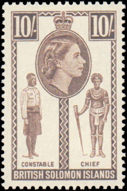 Solomon Islands #101, Incomplete Set, 1956-1960, Never Hinged