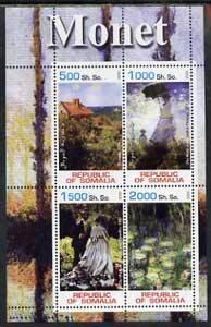 SOMALIA - 2002 - Monet Paintings - Perf 4v Sheet - M N H - Private Issue