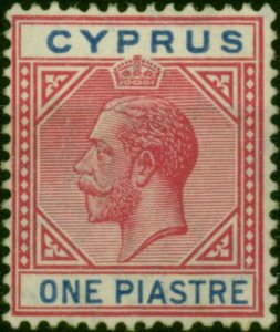 Cyprus 1912 1pi Rose-Red & Blue SG77 Fine MM