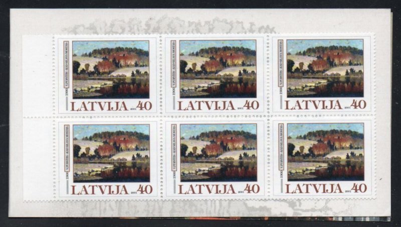 Latvia 523 2001 Purvitis paintings Berliner 2001 stamp booklet mint NH