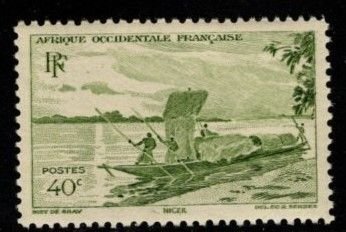 French West Africa  #38 Trading Canoe - MNH