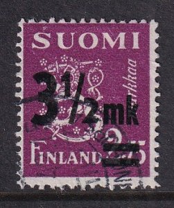 Finland    #243  used 1943  Lion  surcharge 3.50m on 2.75m