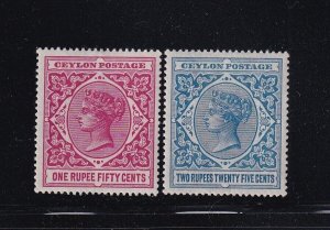 Ceylon Scott # 162 - 163 VF OG never hinged nice color cv $ 110 ! see pic !