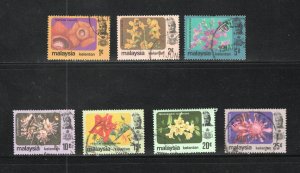 Malaya - Kelantan, Scott #105-111  VF, Used, Flowers, CV $3.80 ..... 3250070