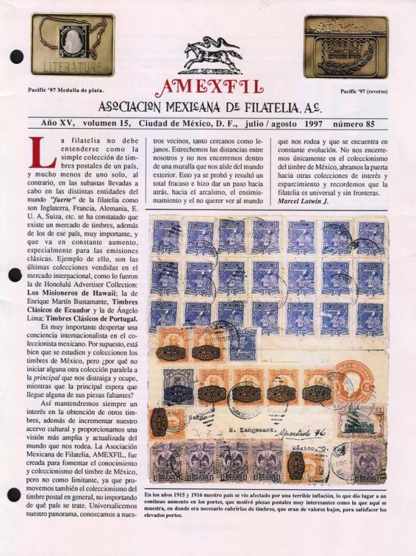 G)1997 MEXICO, AMEXFIL MAGAZINE, SPECIALIZED IN MEXICAN STAM