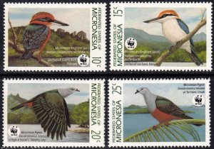 Micronesia MNH Set Kingfisher & Pigeon Birds WWF 1989