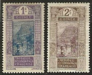 French Guinea 63-64, mint, hinge remnants, 64 creased..  1913. (F387)