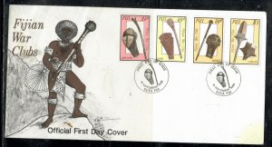 FIJI ISLANDS  COVER  PPO507   1986 WAR CLUBS CACHETED FDS UNADDRESSED