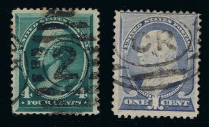 GENUINE SCOTT #211 AND #212 F-VF USED 1883-87 ABNC ISSUE SET OF 2 STAMPS