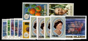 Cook Islands #O41-53 Cat$101.50, 1986-90 Officials, complete set, never hinged