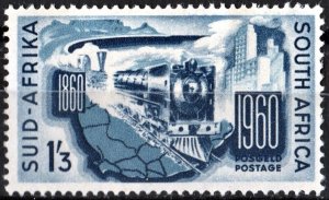 South Africa SC#240 1'3 S Centenary of South African Railways (1960) MNH