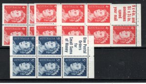 Australia 1966-73 4c red and 5c deep blue booklet pane SG 385a x 3 and 386ca MNH