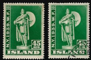 Iceland Attractive Sc#215 Mint & Used F-VF