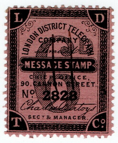 (I.B) London District Telegraph Company 6d