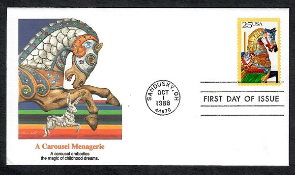 2391 Carousel Animal Unaddressed Fleetwood FDC