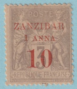 FRANCE OFFICES ABROAD - ZANZIBAR 13  MINT HINGE REMNANT OG * VERY FINE! - RYM