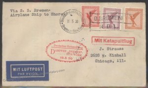 Germany 19.5.1930 Catapult Cover Airmail Cachet Capt Ziegenbein Autograph 103278