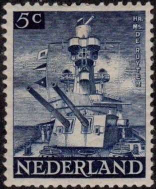 Netherlands 265 - Mint-H - 5c Cruiser De Ruyter (1944)