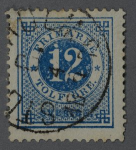 Sweden #32 Used VF Place Cancel Stockholm Date 4 ? 1878(?) HRM