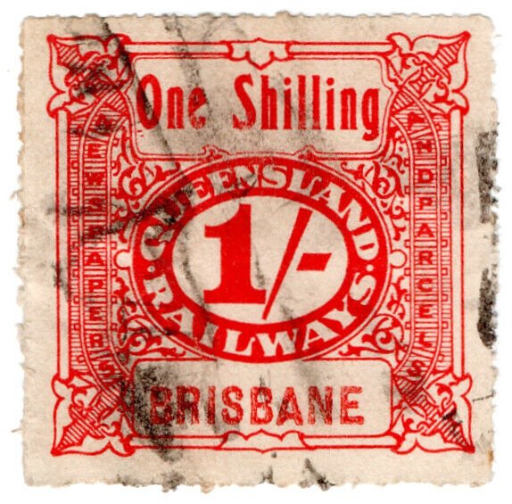 (I.B) Australia - Queensland Railways : Parcel Stamp 1/- (Brisbane)