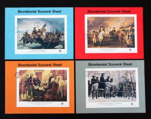 US #1686-89 FDC 1976 Bicentennial Souvenir Sheets Sc# SP413-SP416