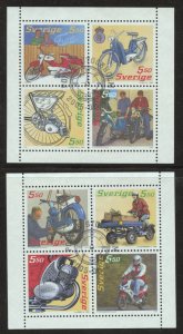 Sweden Scott 2519-20 Used NH(CTO) - 2005 Mopeds Issue Booklet Panes - SCV $15.00