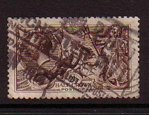 Great Britain Sc 173 1913 2/6d GV & Seahorse  stamp used