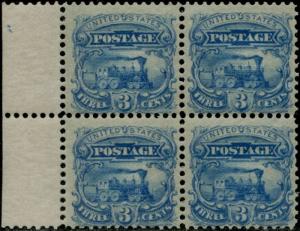 #114-E6d BLK/4 LEFT MARGIN F-VF OG NH PERF/GRILL PLATE ESSAY ON STAMP PPR BP9316