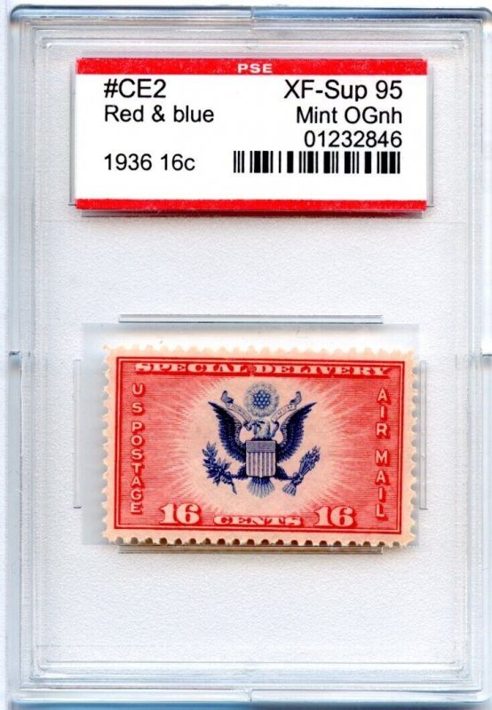 US SCOTT #CE2 MINT-XF-SUP-OG-NH GRADED 95 PSE ENCAPSULATED SMQ $75 (8/14/24 GP)