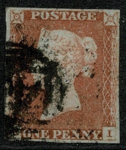 QV 1841 1d Penny Red (Black Plate) Wmk. 2 (S C) used S.G. 8