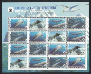 BAT WWF Blue Whale Sheetlet of 4 sets Pale-blue background 2003 MNH
