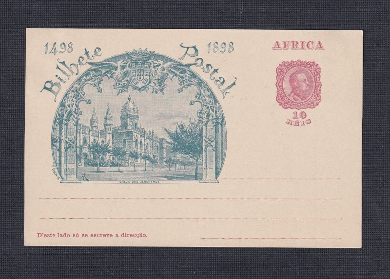 PORTUGUESE AFRICA 1898 INDIA 4TH CENTENARY 8 ILLUSTRATED PS CARDS H&G 1-2 UNUSED