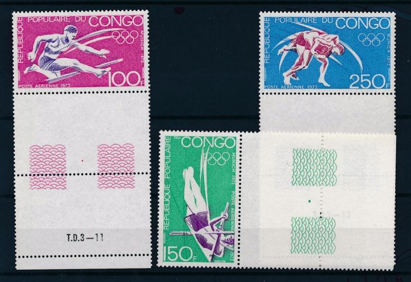 [55463] Congo Brazzaville 1973 Olympic games Athletics with large labels MNH