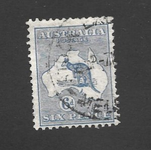 Australia Scott 8 - 6d Kangaroo/Map used F small thin