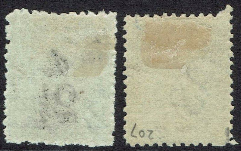 TASMANIA 1891 QV 21/2D ON 9D BOTH SETTINGS/SPACINGS