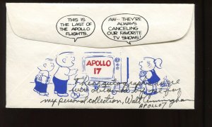 APOLLO 17 UNIQUE SIGNED COVER FROM WALT CUNNINGHAM PERSONAL COLLECTION