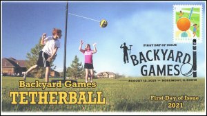 21-233, 2021, Backyard Games, First Day Cover, Pictorial Postmark, Tetherball,