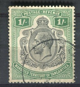 TANGANYIKA; 1927 early GV portrait issue fine used Shade of 1s. value