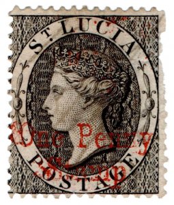 (I.B) St Lucia Revenue : Duty Stamp 1d