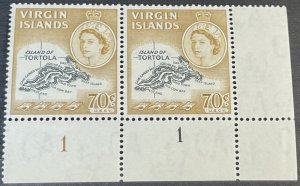 BRITISH VIRGIN ISLANDS # 155-MINT NEVER/HINGED---PLATE # PAIR---1964