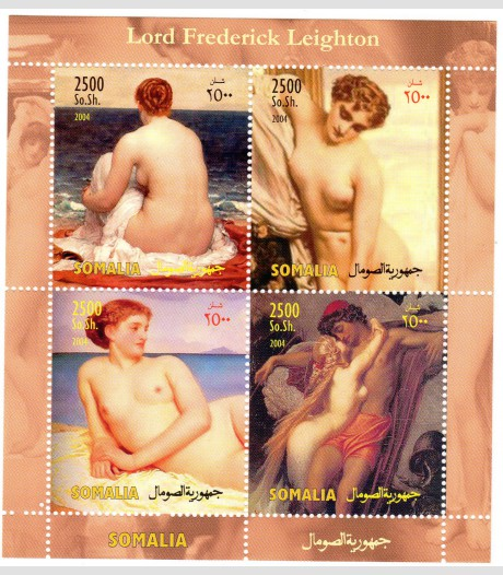 Somalia 2004 FREDERIC LEIGHTON Nudes Paintings Sheet Perforated Mint (NH)