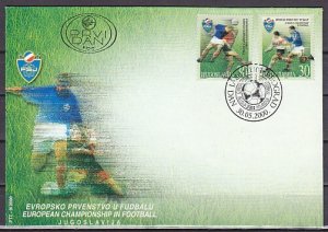 Yugoslavia, Scott cat. 2487-2488. European Soccer issue. First day cover. ^