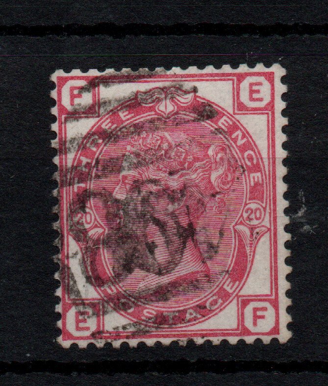 GB QV 1881 3d rose SG158 Plate 20 fine used WS42925