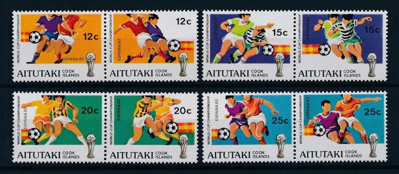 [60487] Aitutaki Cook Islands 1981 World Cup Soccer Football Spain 4 pairs MNH