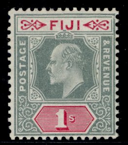 FIJI EDVII SG117a, 1s green & carmine, M MINT. Cat £550. Damaged Frame & Crown