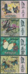 Malaysia Selangor 1971 SG146-151 Butterflies (4) FU