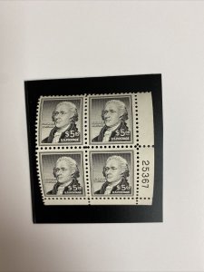 1053 5.00 Alexander Hamilton Plate Block Superb MNH 