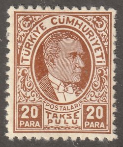 Turkey,  Scott#J97,  mint, hinged,  postage due, #T-J97