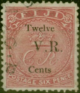 Fiji 1874 12c on 6d Rose SG21 Fine Used Stamp