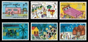 Anguilla 1976 - Christmas, Children's Drawings - Set of 6v - Scott 265-70 - MNH